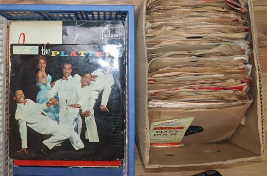 A quantity of 45s and LPs